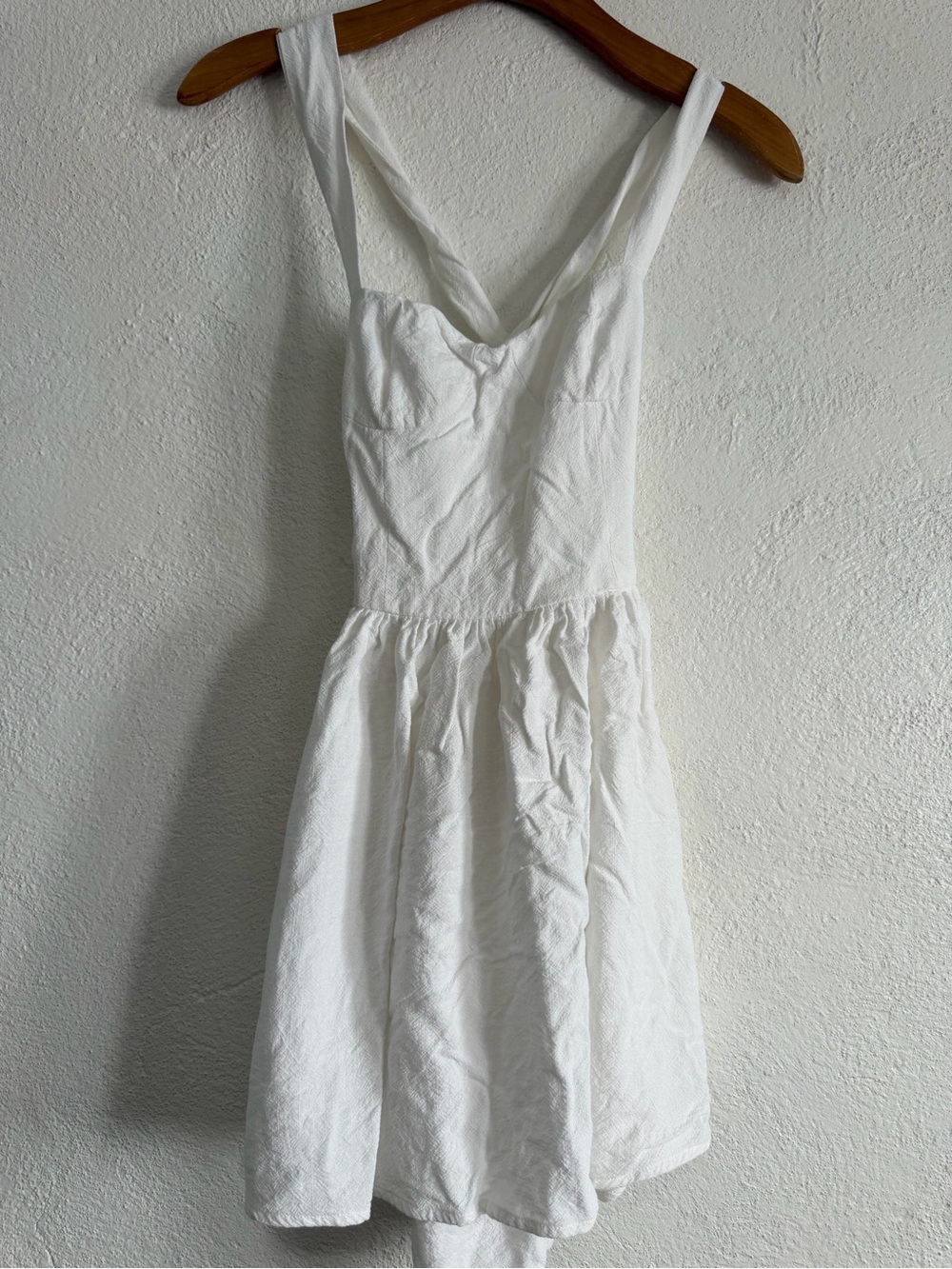 Peppermayo White Mini Sundress with V Neck